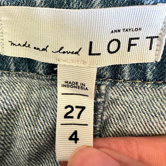 Ann Taylor‎ LOFT Denim Mini Skirt Button Front Pockets Casual Size 4 (27) NWOT - Picture 3 of 10